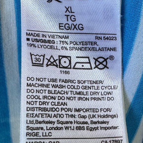 NEW GAP FIT Black/White/Blue Stripe Long Sleeve Stretch Hoodies Women's X-Large - Picture 15 of 16